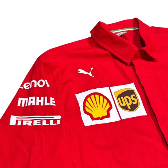 Puma Scuderia Ferrari F1 Formula 1 Engineer Racing Team Button Shirt Mens Large - Picture 4 of 9